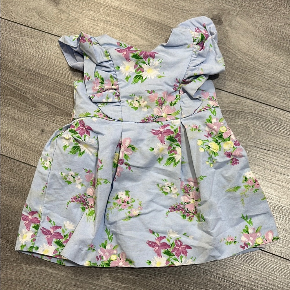 Floral Kids Dress in Blue and Pink